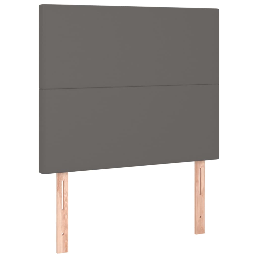 Boxspring met matras kunstleer grijs 90x190 cm is nu te koop bij PeponiXL, paradijselijk wonen!