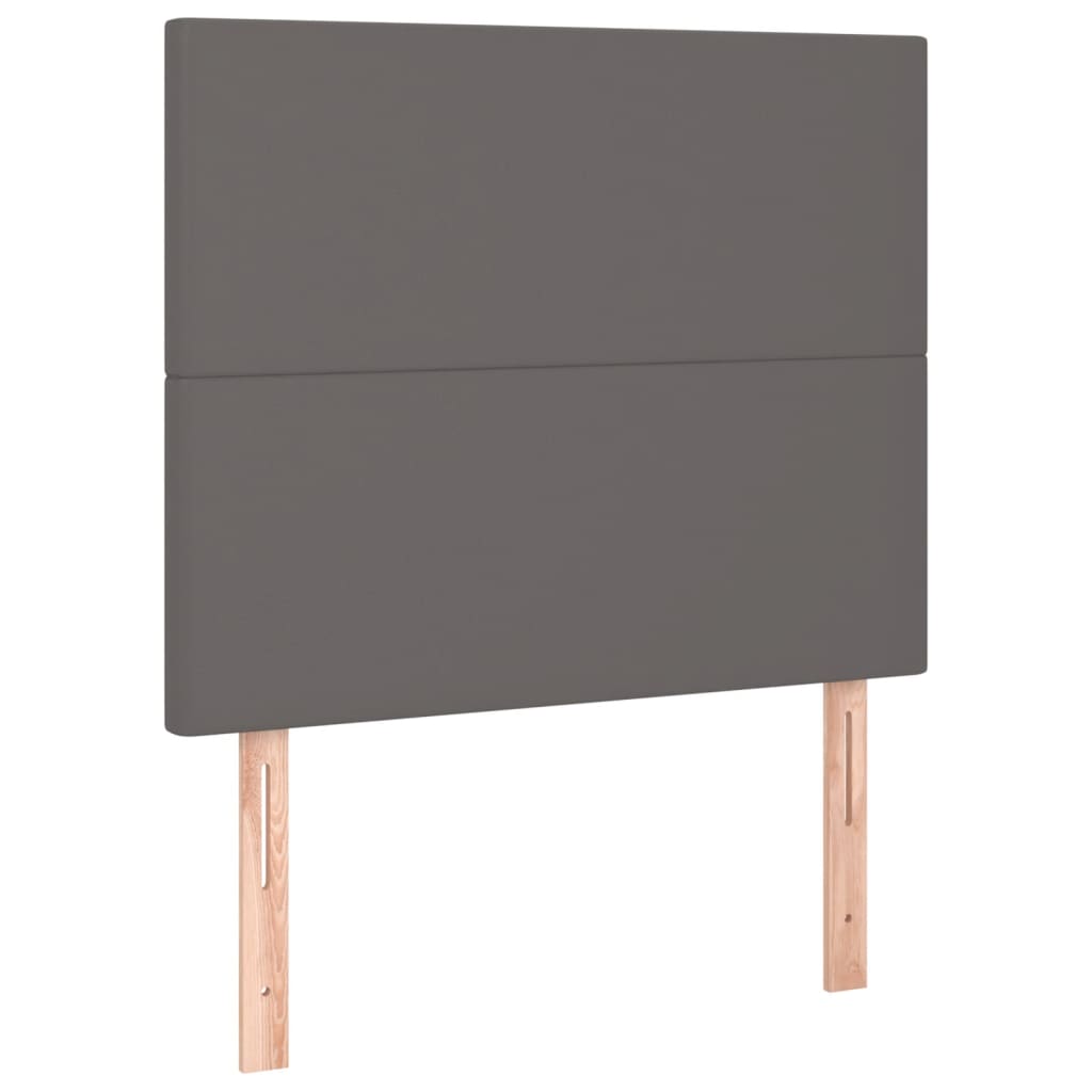 Boxspring met matras kunstleer grijs 100x200 cm is nu te koop bij PeponiXL, paradijselijk wonen!