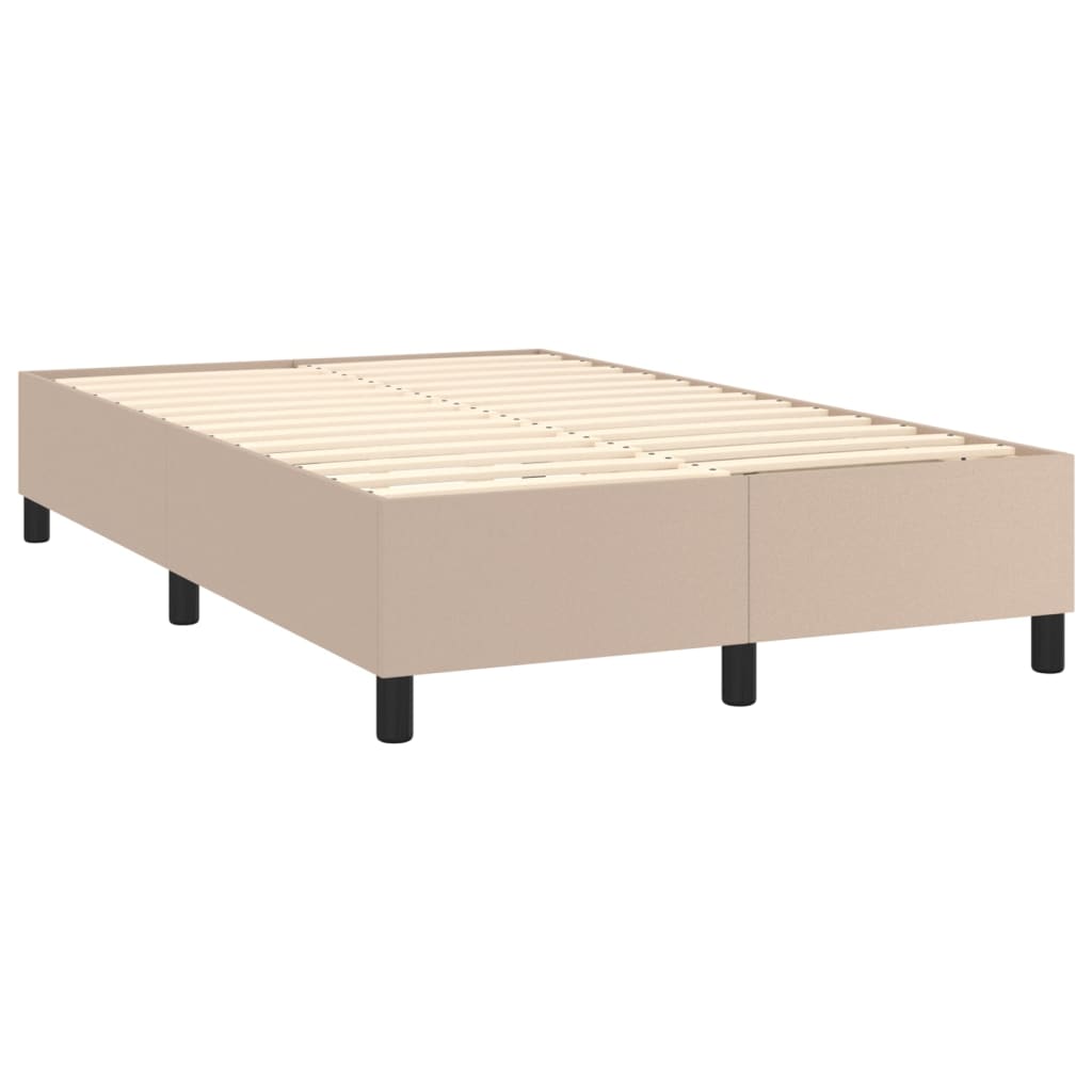 Boxspring met matras kunstleer cappuccinokleurig 120x200 cm is nu te koop bij PeponiXL, paradijselijk wonen!