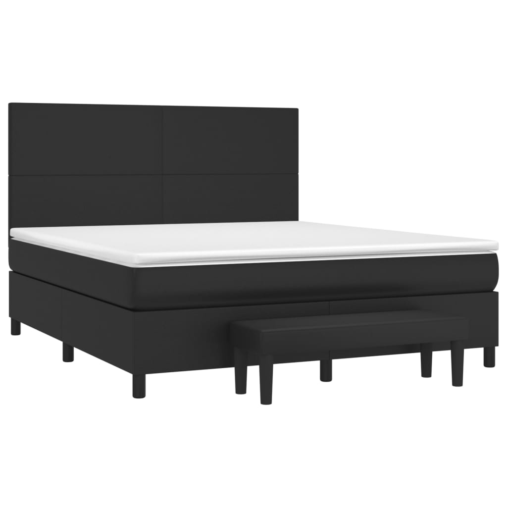 Boxspring met matras kunstleer zwart 180x200 cm is nu te koop bij PeponiXL, paradijselijk wonen!