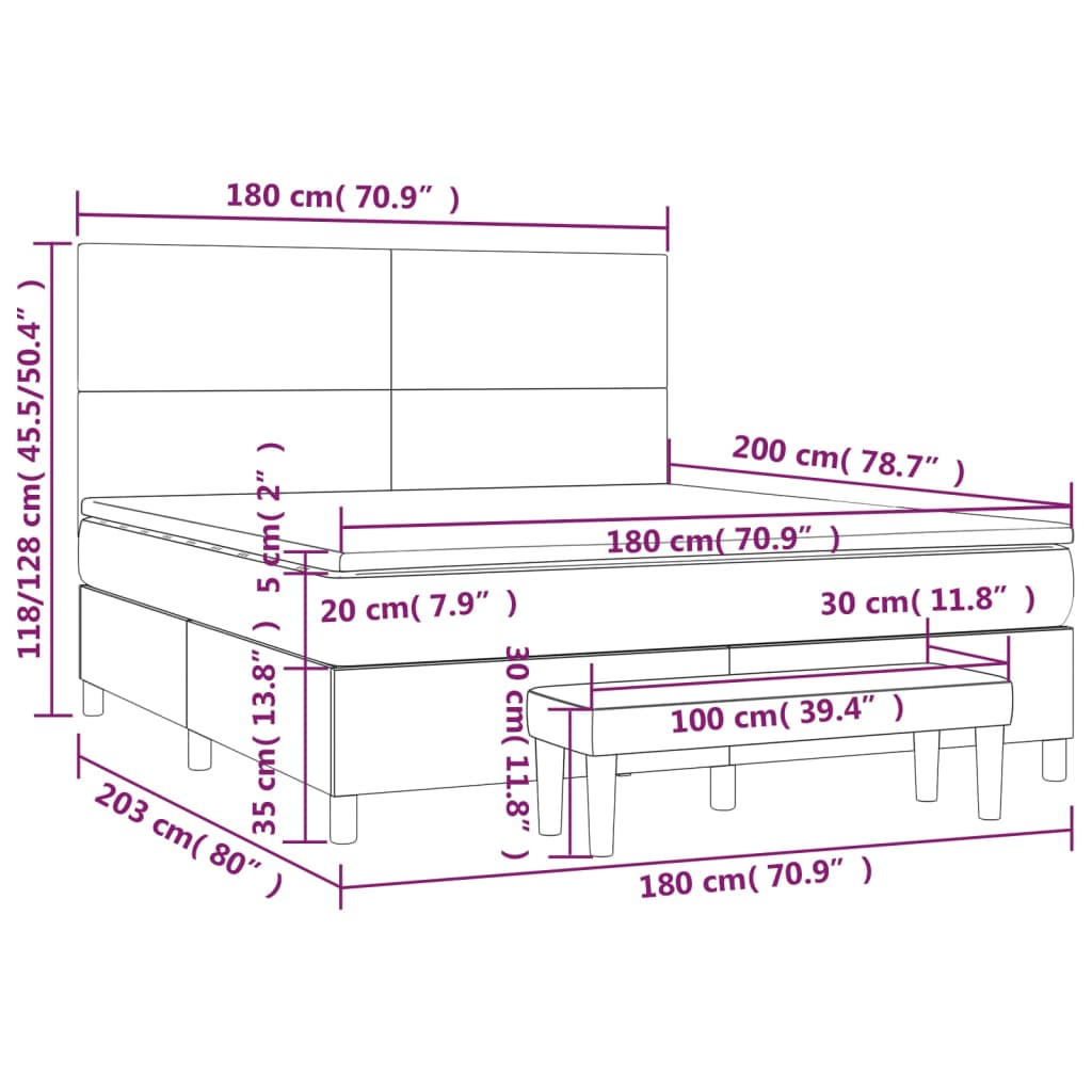 Boxspring met matras kunstleer zwart 180x200 cm is nu te koop bij PeponiXL, paradijselijk wonen!