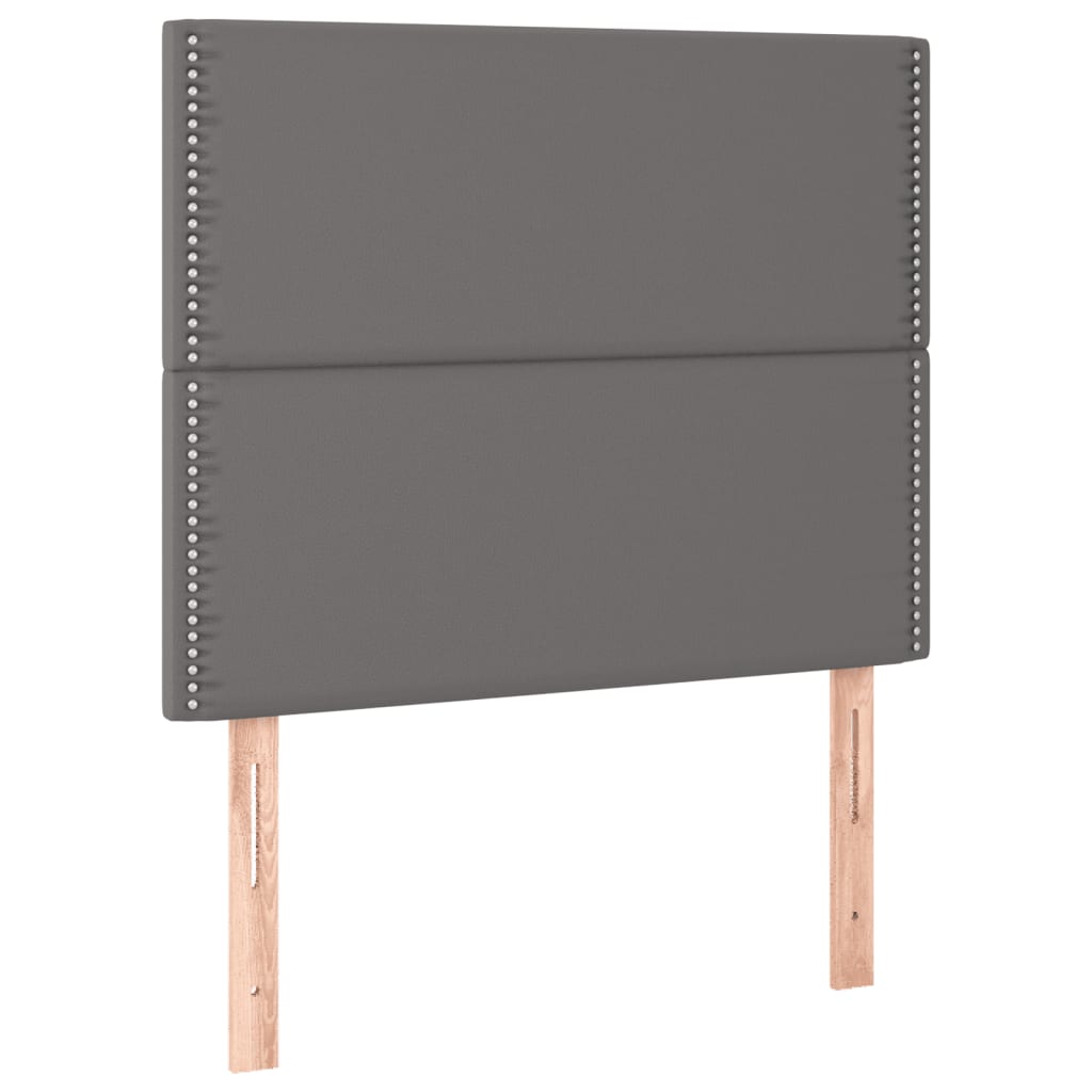 Boxspring met matras kunstleer grijs 120x200 cm is nu te koop bij PeponiXL, paradijselijk wonen!