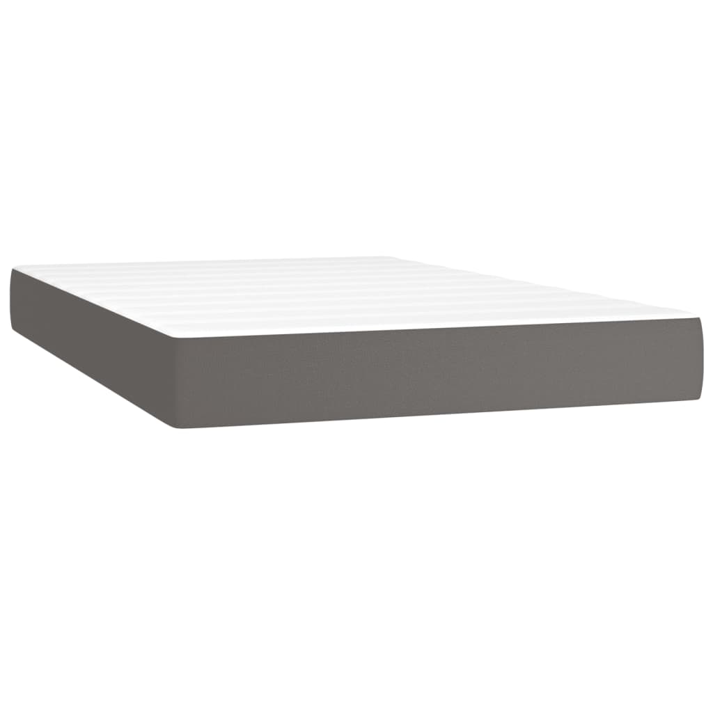 Boxspring met matras kunstleer grijs 120x200 cm is nu te koop bij PeponiXL, paradijselijk wonen!