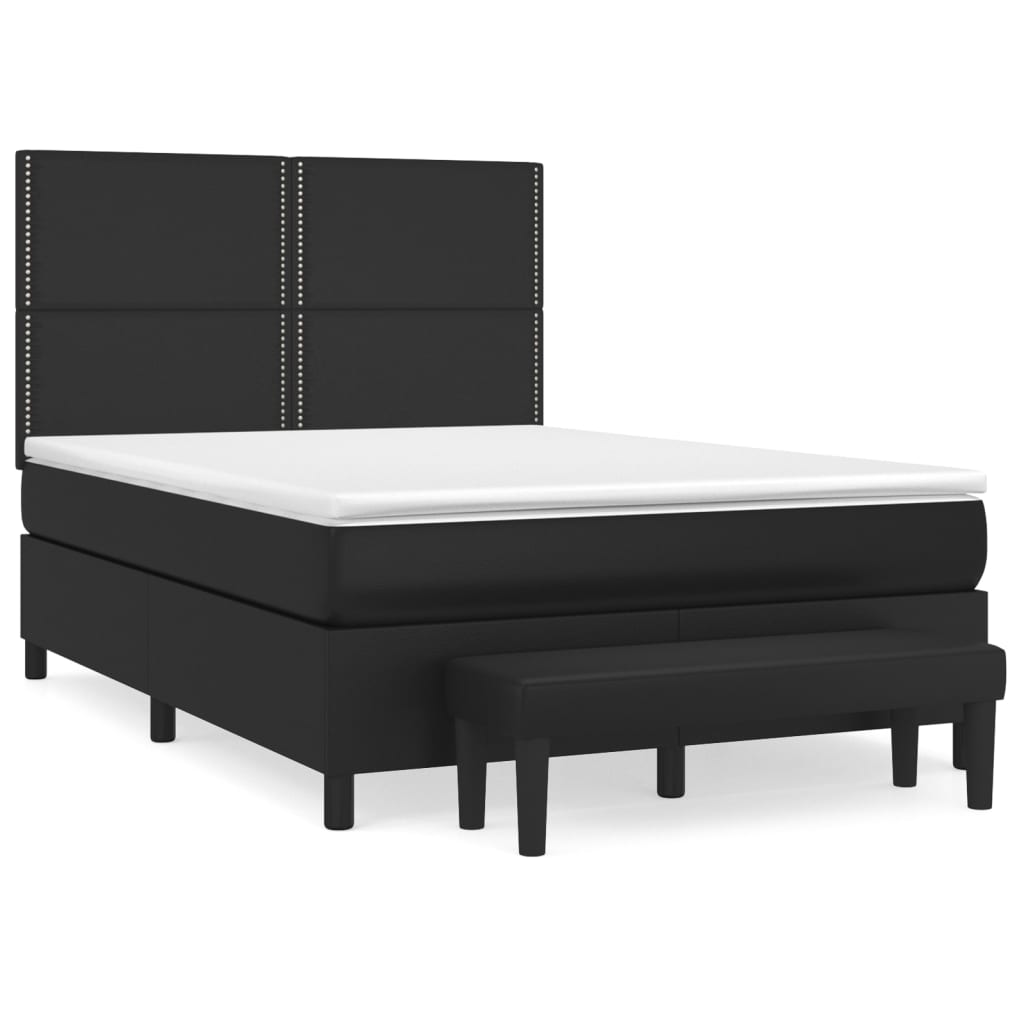 Boxspring met matras kunstleer zwart 140x200 cm is nu te koop bij PeponiXL, paradijselijk wonen!