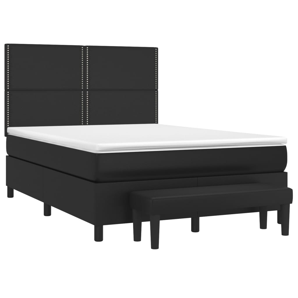 Boxspring met matras kunstleer zwart 140x200 cm is nu te koop bij PeponiXL, paradijselijk wonen!