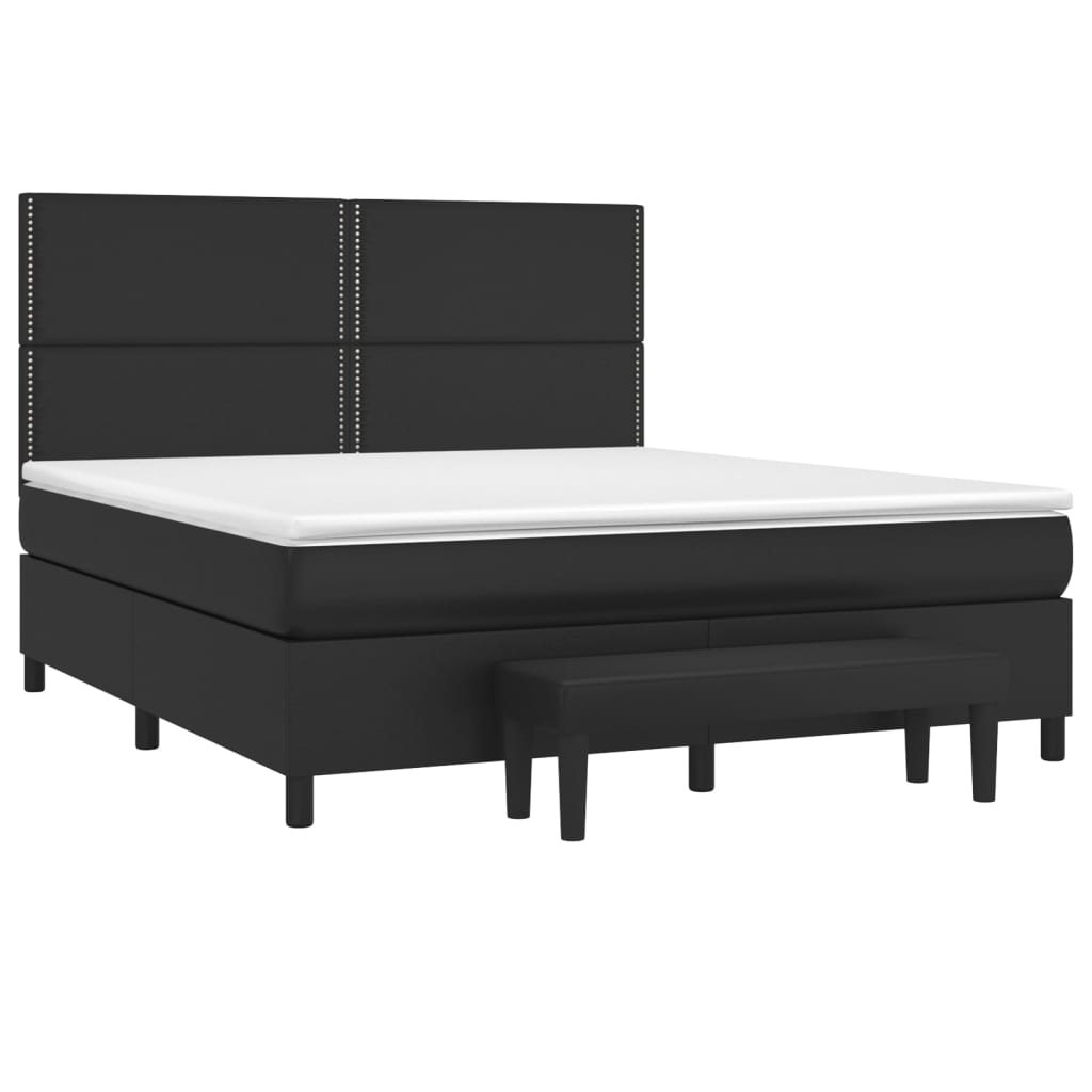 Boxspring met matras kunstleer zwart 180x200 cm is nu te koop bij PeponiXL, paradijselijk wonen!