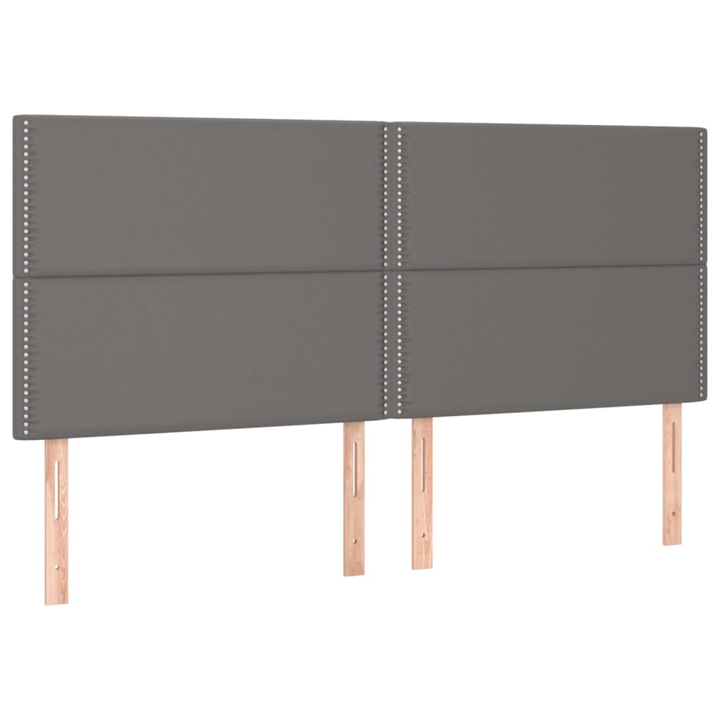 Boxspring met matras kunstleer grijs 200x200 cm is nu te koop bij PeponiXL, paradijselijk wonen!