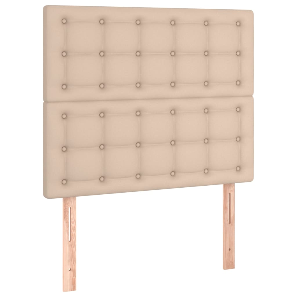 Boxspring met matras kunstleer cappuccinokleurig 90x200 cm is nu te koop bij PeponiXL, paradijselijk wonen!