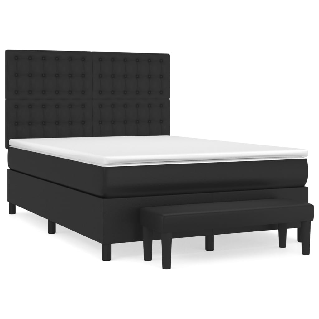 Boxspring met matras kunstleer zwart 140x200 cm is nu te koop bij PeponiXL, paradijselijk wonen!