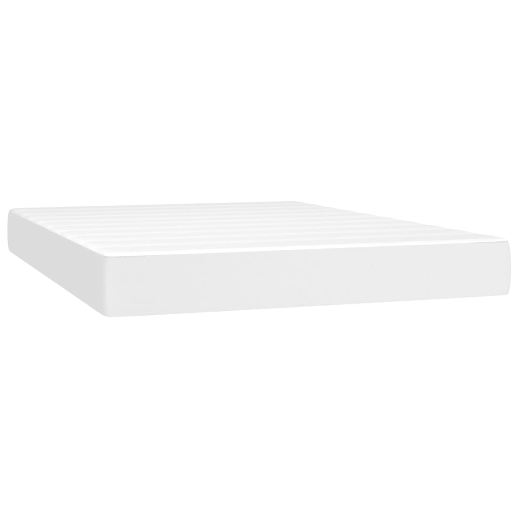 Boxspring met matras kunstleer wit 140x200 cm is nu te koop bij PeponiXL, paradijselijk wonen!