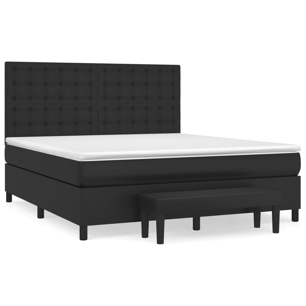 Boxspring met matras kunstleer zwart 180x200 cm is nu te koop bij PeponiXL, paradijselijk wonen!