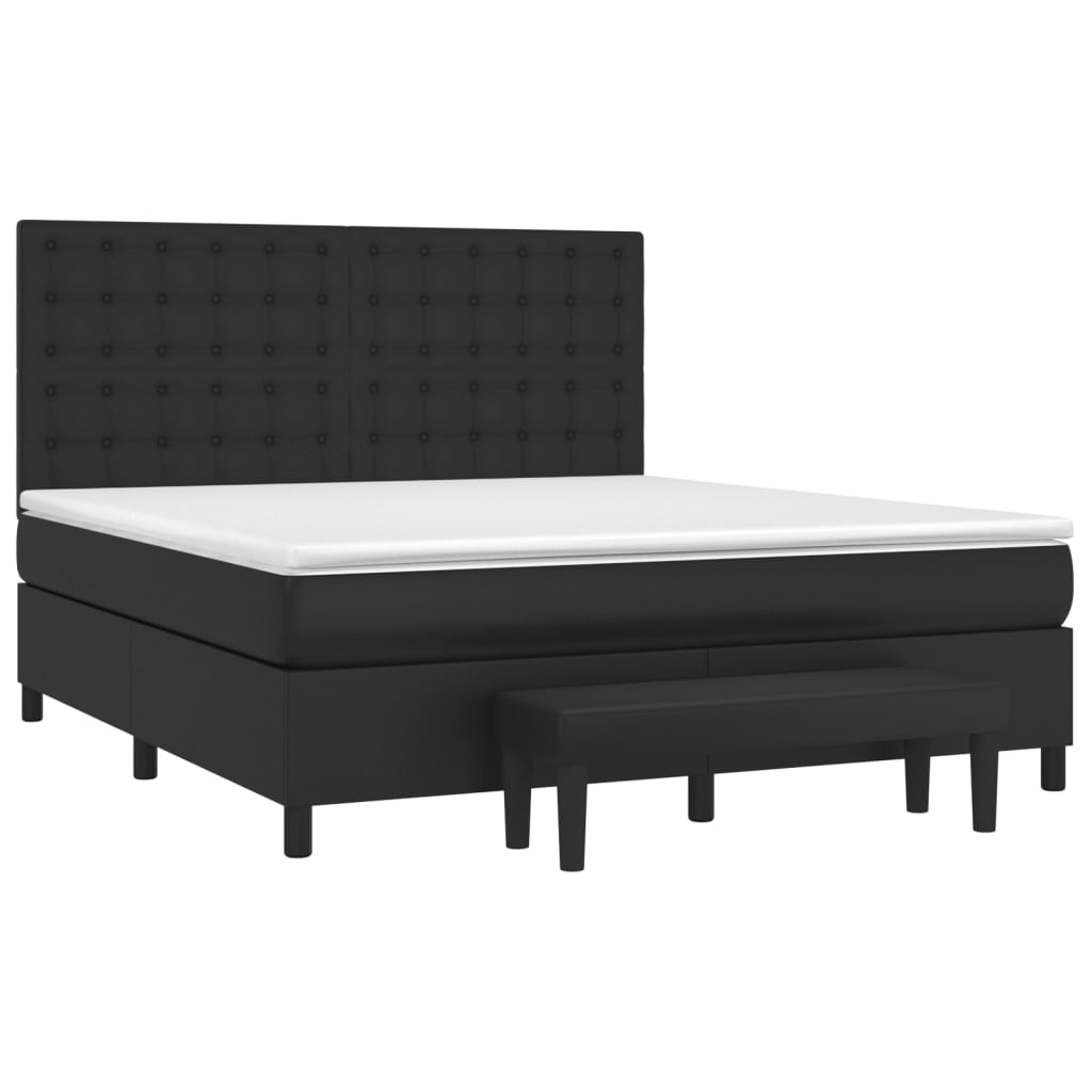 Boxspring met matras kunstleer zwart 180x200 cm is nu te koop bij PeponiXL, paradijselijk wonen!