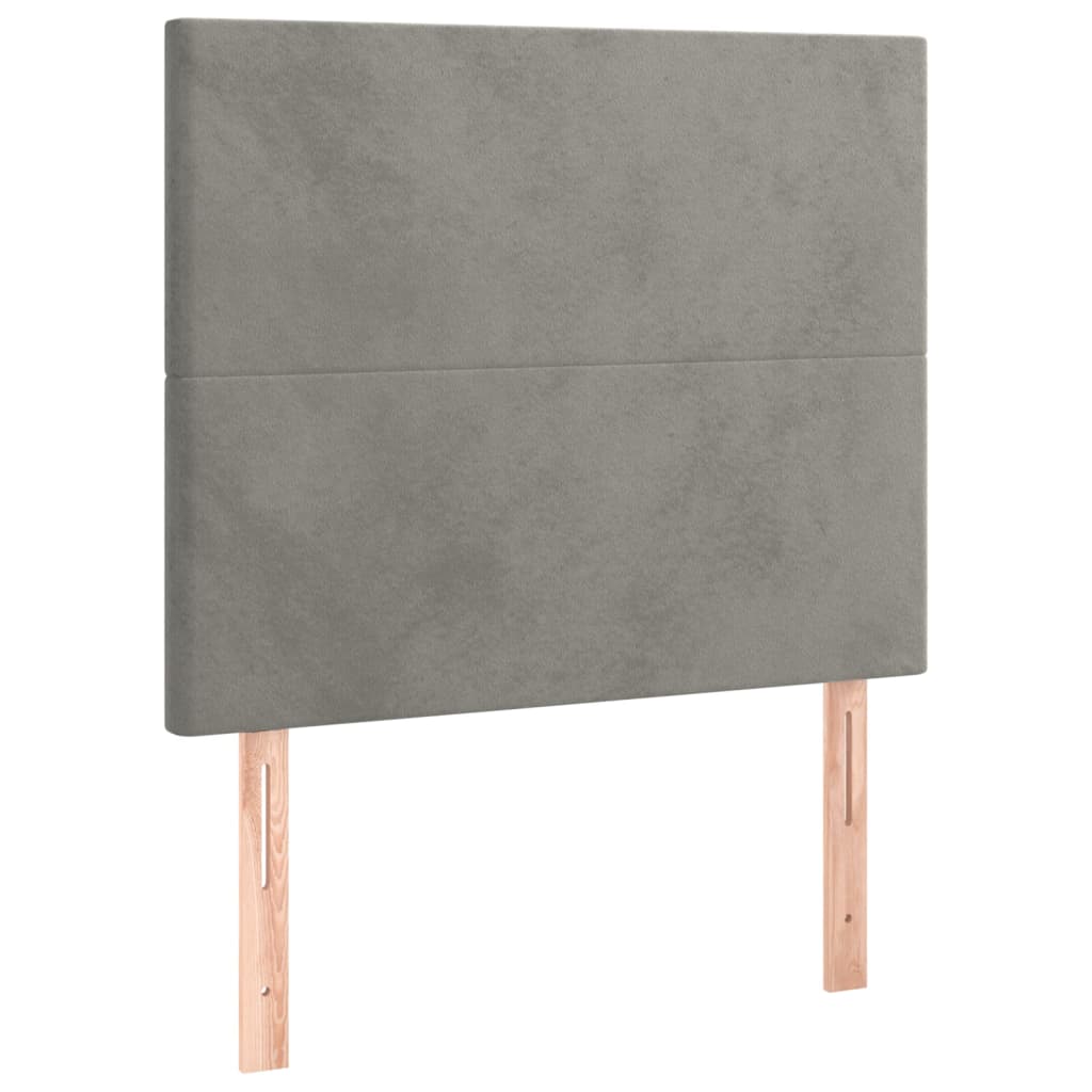 Boxspring met matras fluweel lichtgrijs 80x200 cm is nu te koop bij PeponiXL, paradijselijk wonen!