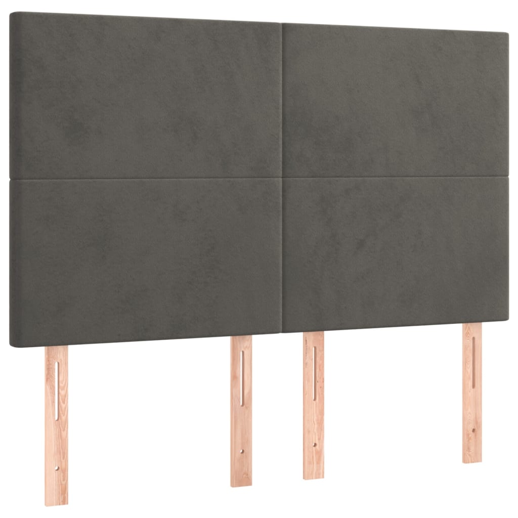 Boxspring met matras fluweel donkergrijs 140x190 cm is nu te koop bij PeponiXL, paradijselijk wonen!