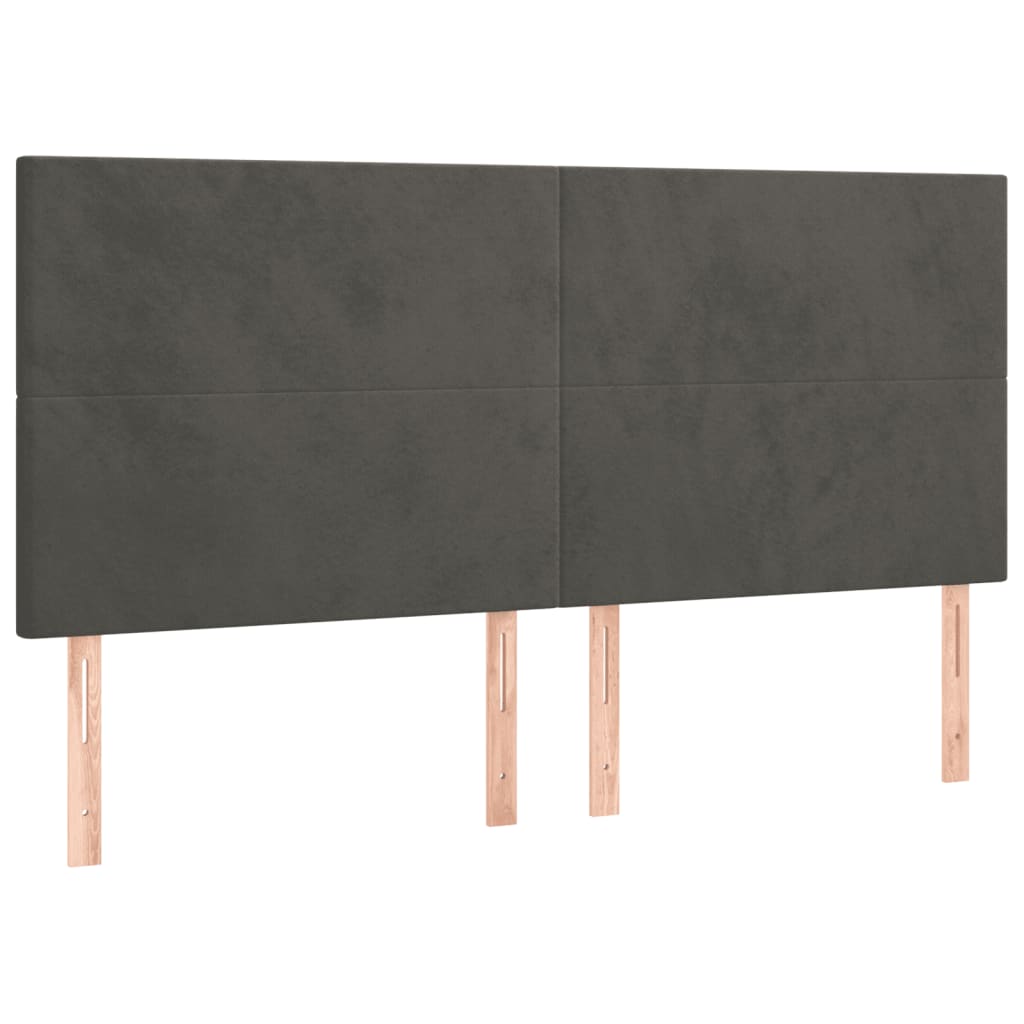 Boxspring met matras fluweel donkergrijs 160x200 cm is nu te koop bij PeponiXL, paradijselijk wonen!