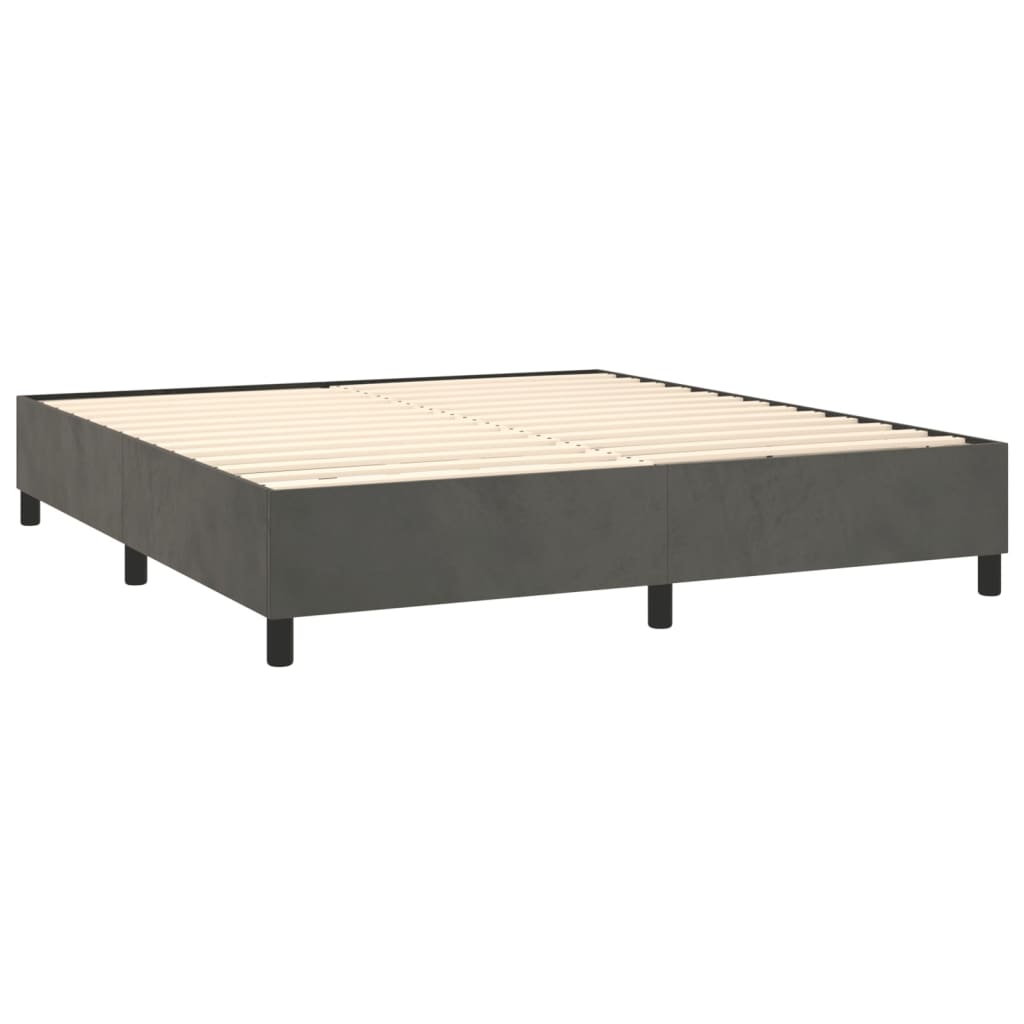 Boxspring met matras fluweel donkergrijs 180x200 cm is nu te koop bij PeponiXL, paradijselijk wonen!