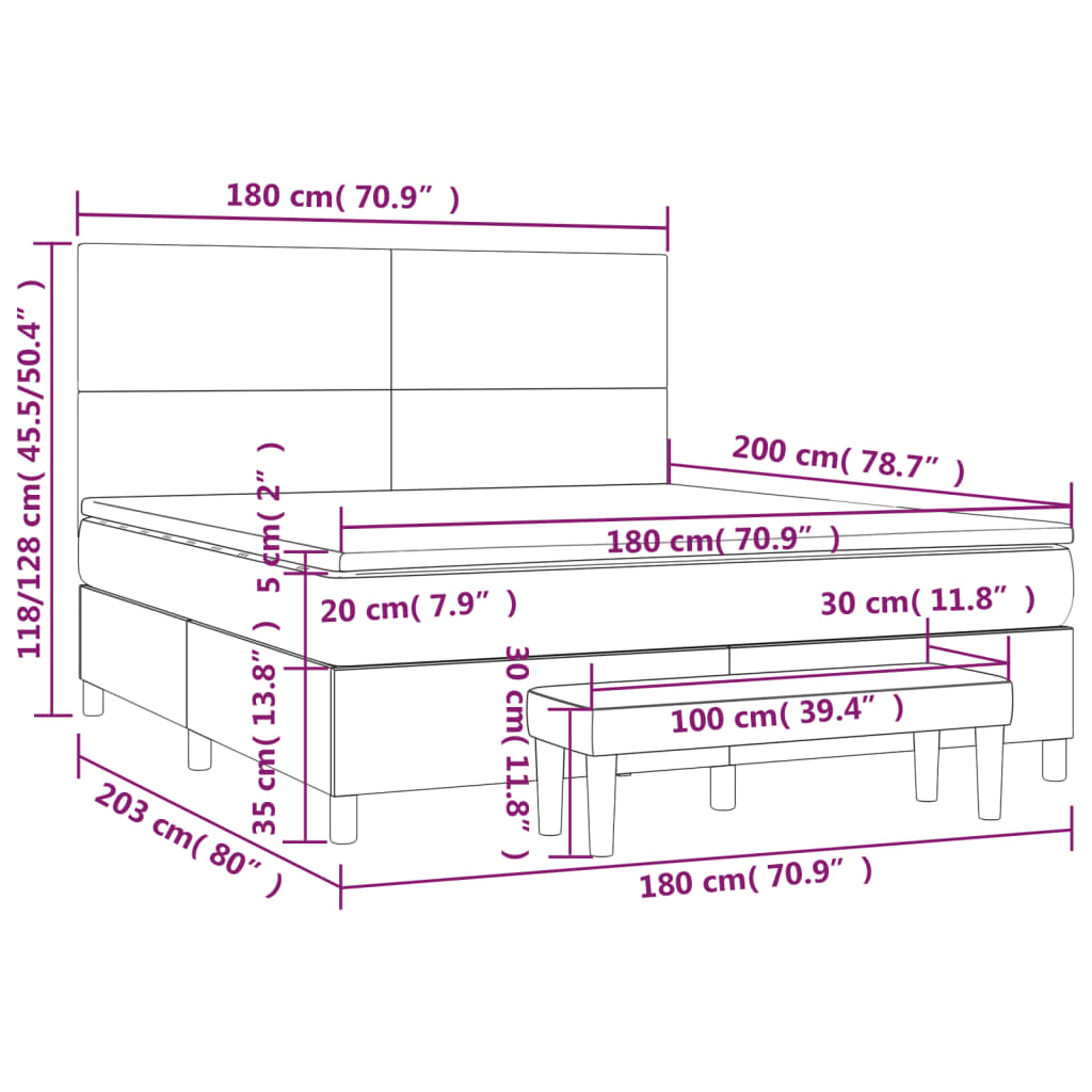 Boxspring met matras fluweel donkergrijs 180x200 cm is nu te koop bij PeponiXL, paradijselijk wonen!