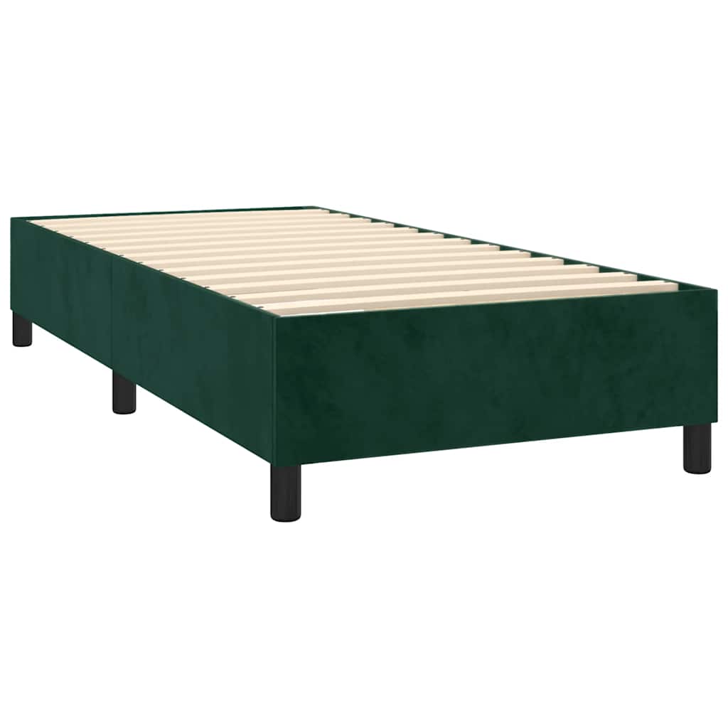 Boxspring met matras fluweel donkergroen 90x200 cm is nu te koop bij PeponiXL, paradijselijk wonen!