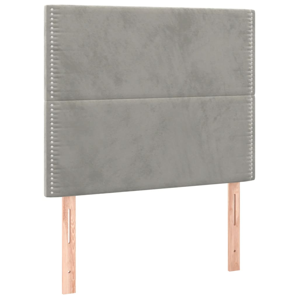 Boxspring met matras fluweel lichtgrijs 100x200 cm is nu te koop bij PeponiXL, paradijselijk wonen!