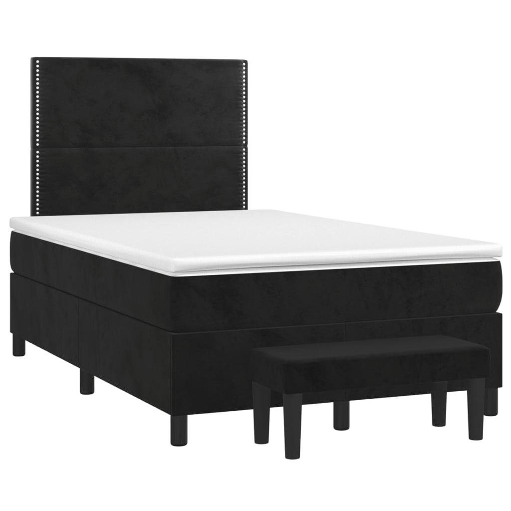 Boxspring met matras fluweel zwart 120x200 cm is nu te koop bij PeponiXL, paradijselijk wonen!