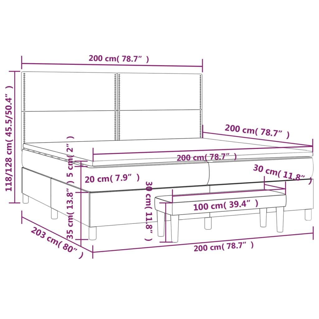 Boxspring met matras fluweel zwart 200x200 cm is nu te koop bij PeponiXL, paradijselijk wonen!