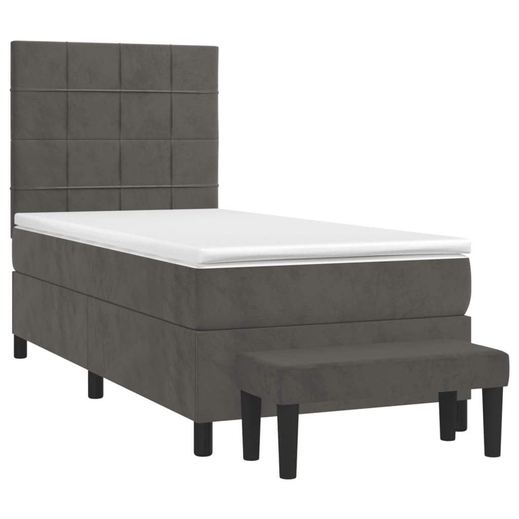 Boxspring met matras fluweel donkergrijs 80x200 cm is nu te koop bij PeponiXL, paradijselijk wonen!