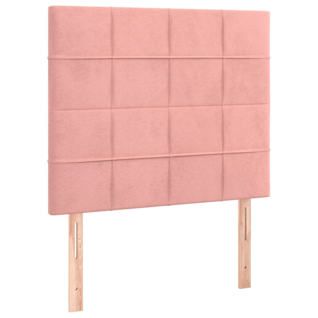 Boxspring met matras fluweel roze 80x200 cm is nu te koop bij PeponiXL, paradijselijk wonen!