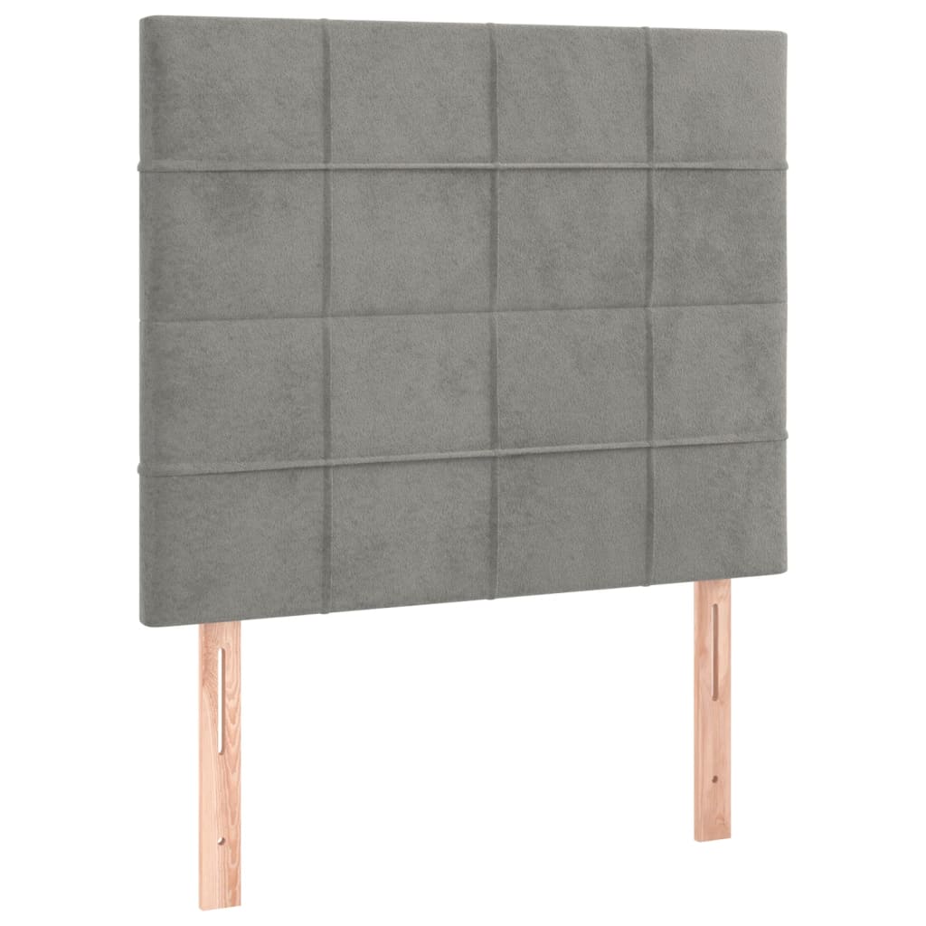 Boxspring met matras fluweel lichtgrijs 100x200 cm is nu te koop bij PeponiXL, paradijselijk wonen!