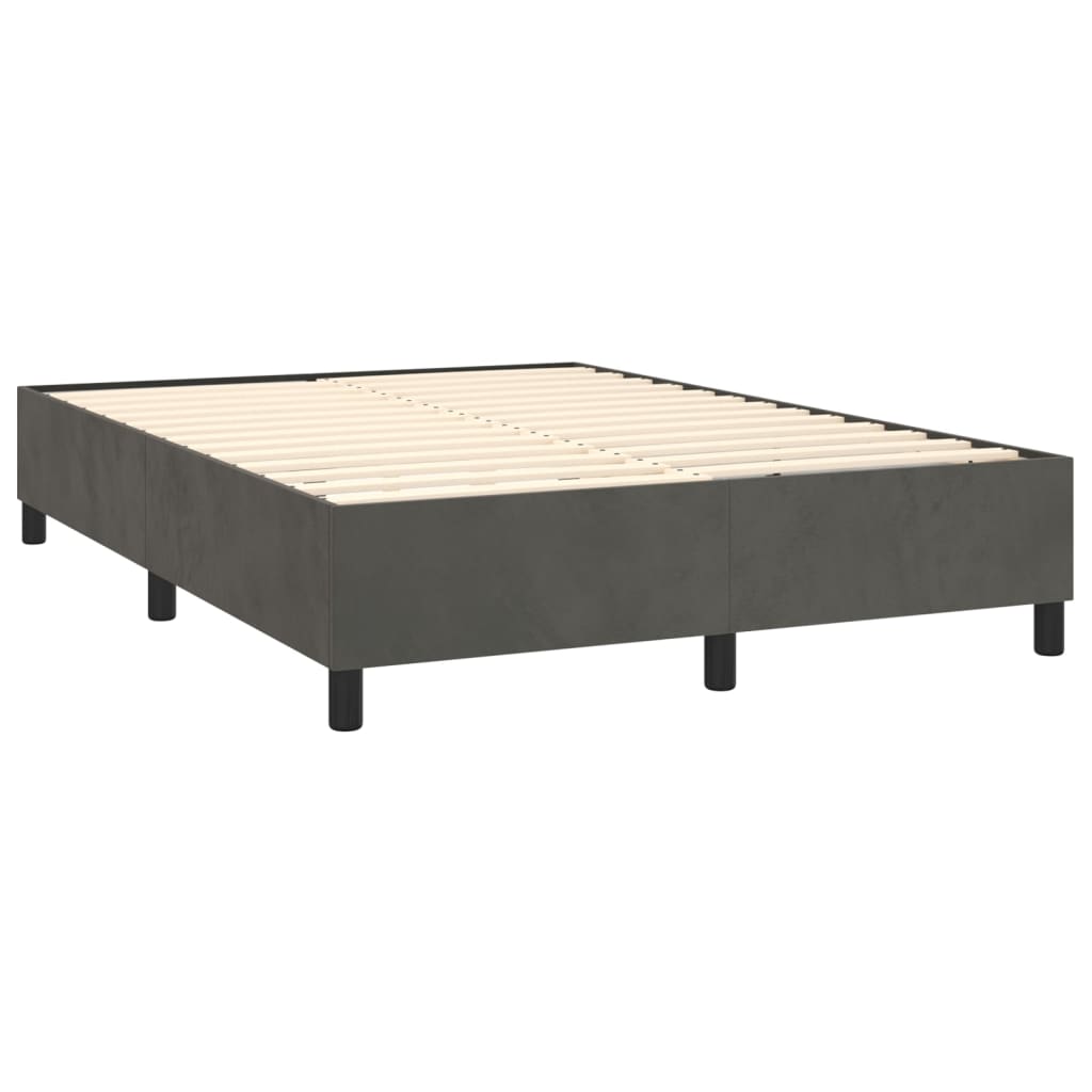 Boxspring met matras fluweel donkergrijs 140x190 cm is nu te koop bij PeponiXL, paradijselijk wonen!