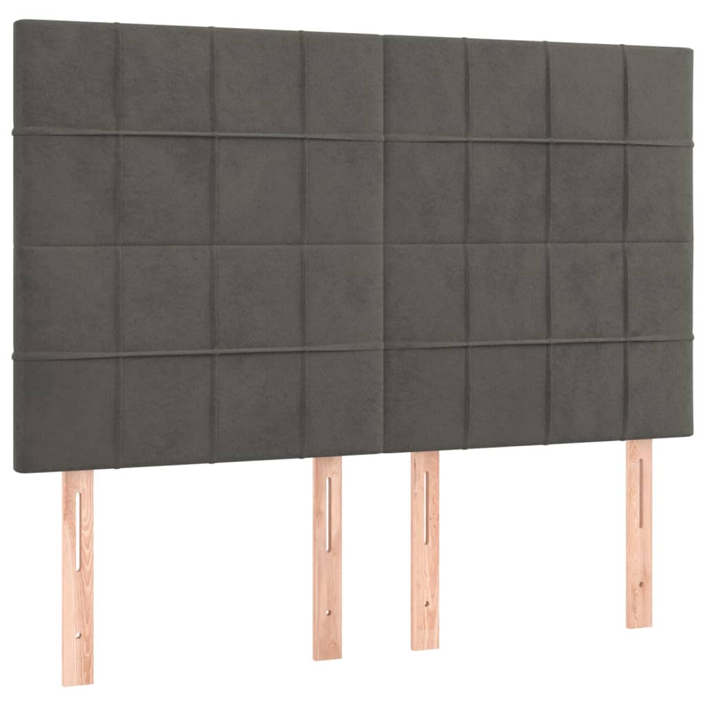 Boxspring met matras fluweel donkergrijs 140x190 cm is nu te koop bij PeponiXL, paradijselijk wonen!