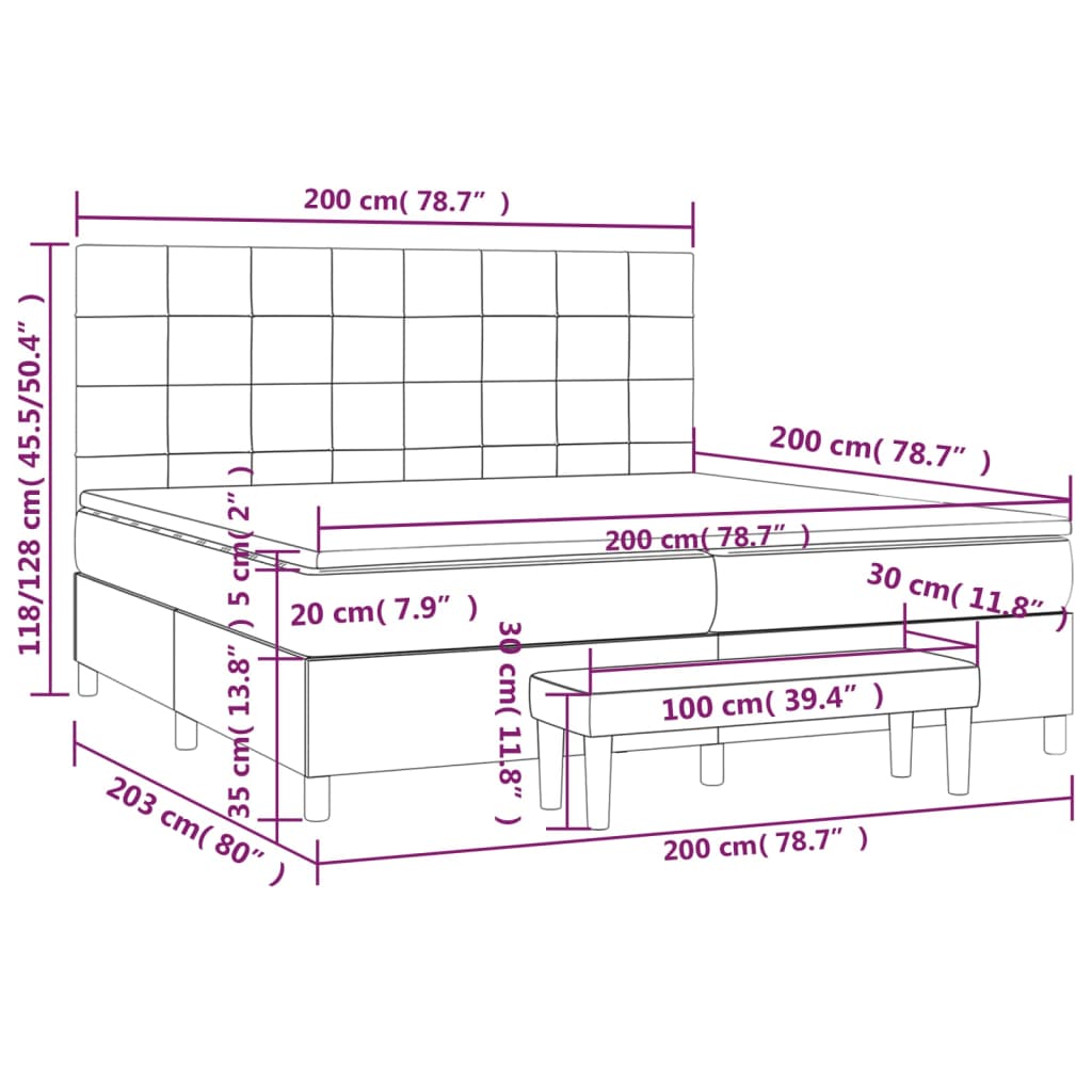 Boxspring met matras fluweel zwart 200x200 cm is nu te koop bij PeponiXL, paradijselijk wonen!