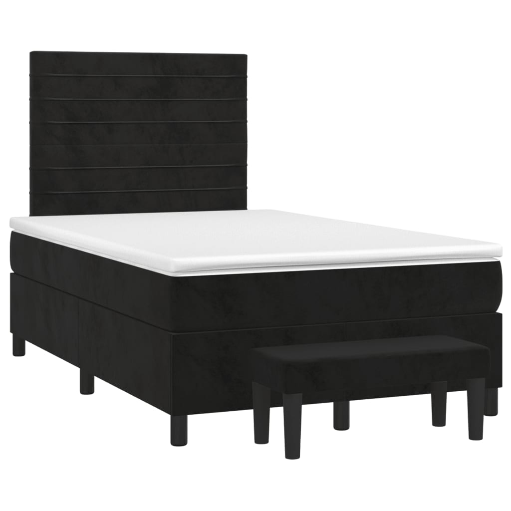 Boxspring met matras fluweel zwart 120x200 cm is nu te koop bij PeponiXL, paradijselijk wonen!