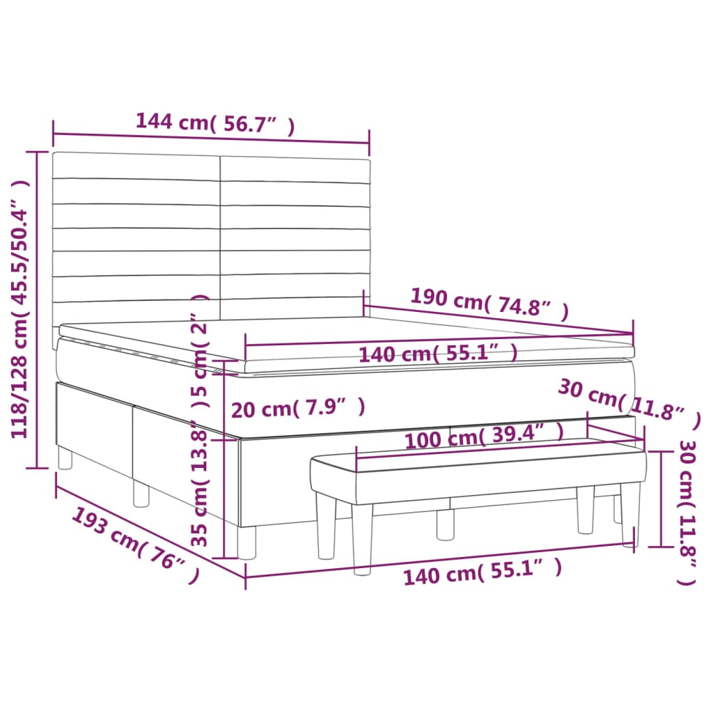 Boxspring met matras fluweel zwart 140x190 cm is nu te koop bij PeponiXL, paradijselijk wonen!
