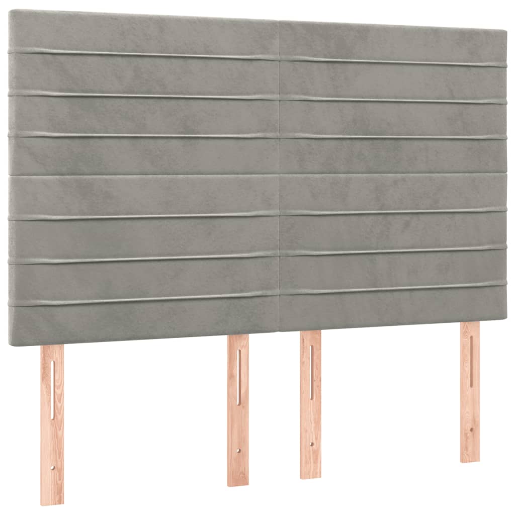 Boxspring met matras fluweel lichtgrijs 140x200 cm is nu te koop bij PeponiXL, paradijselijk wonen!