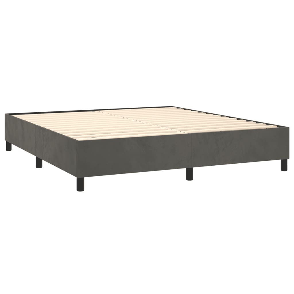 Boxspring met matras fluweel donkergrijs 200x200 cm is nu te koop bij PeponiXL, paradijselijk wonen!