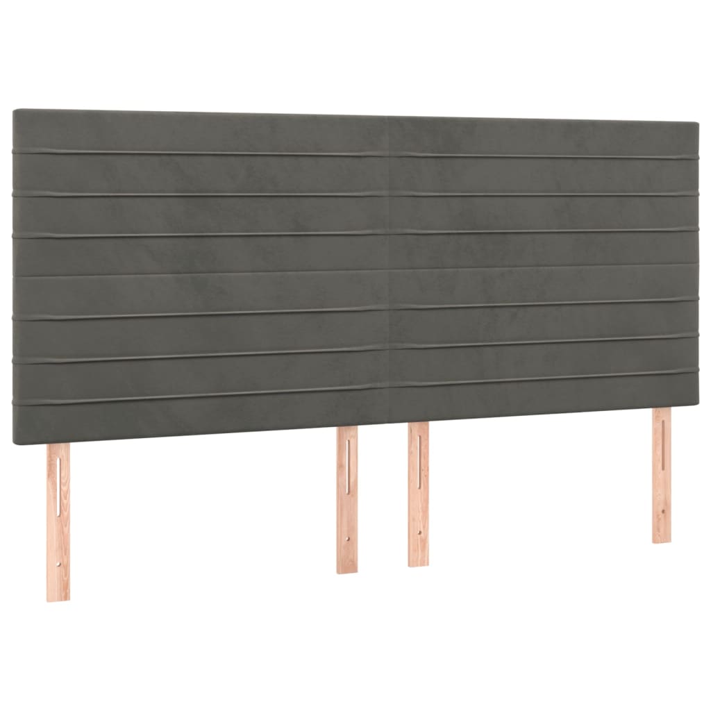 Boxspring met matras fluweel donkergrijs 200x200 cm is nu te koop bij PeponiXL, paradijselijk wonen!