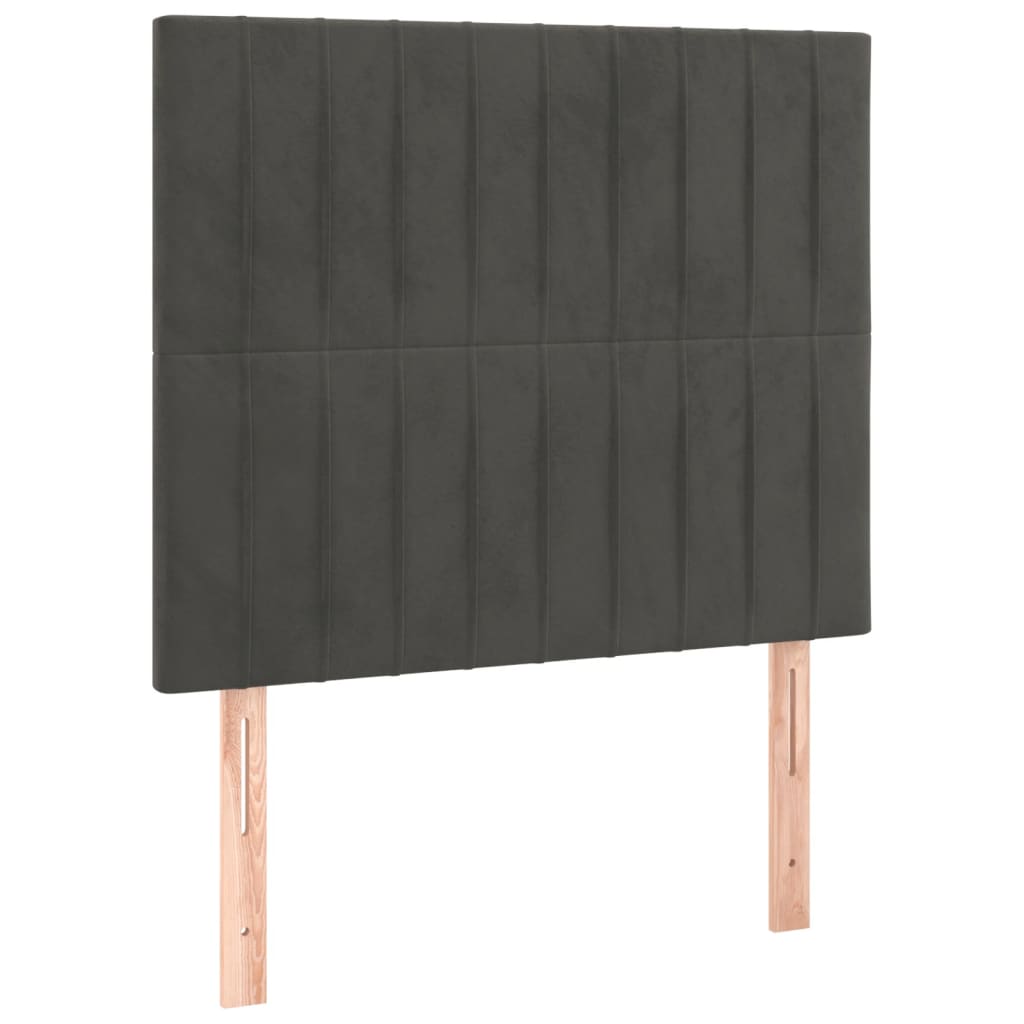 Boxspring met matras fluweel donkergrijs 90x200 cm is nu te koop bij PeponiXL, paradijselijk wonen!