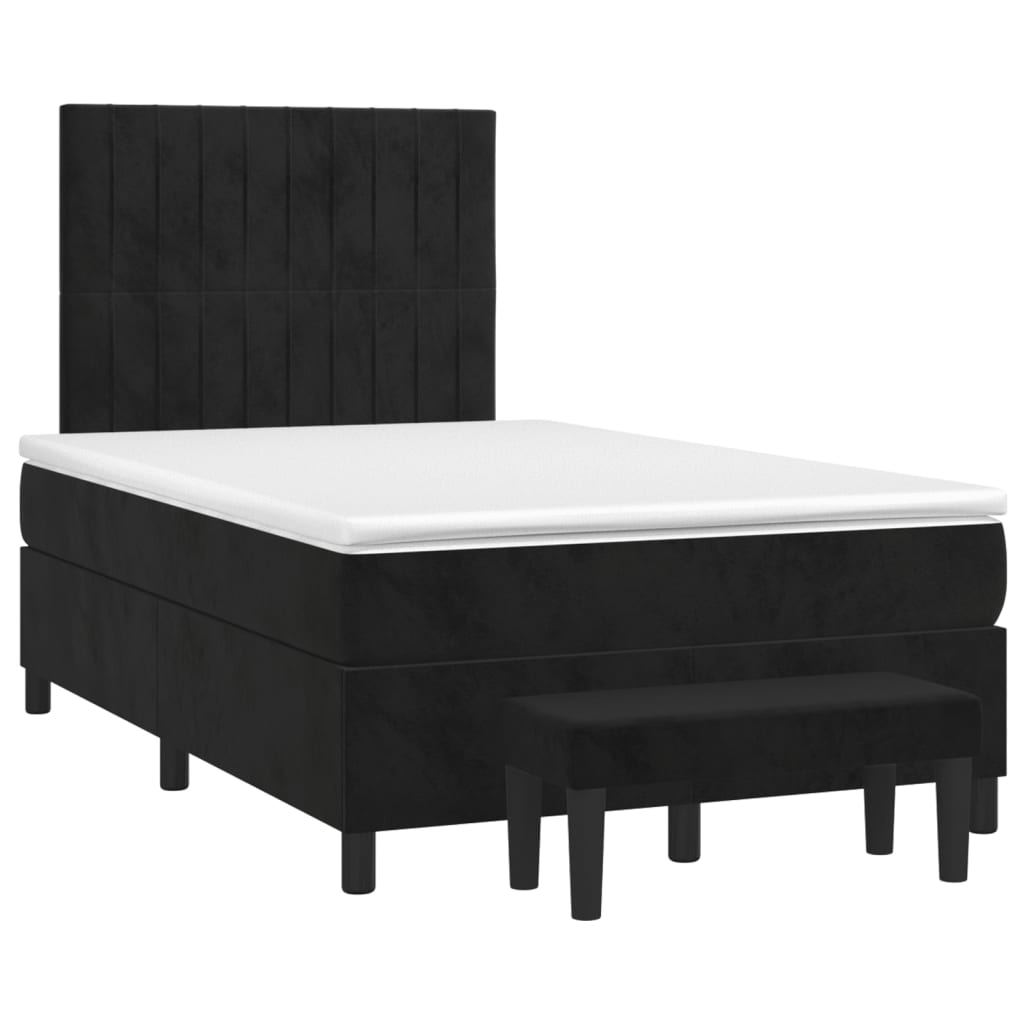 Boxspring met matras fluweel zwart 120x200 cm is nu te koop bij PeponiXL, paradijselijk wonen!