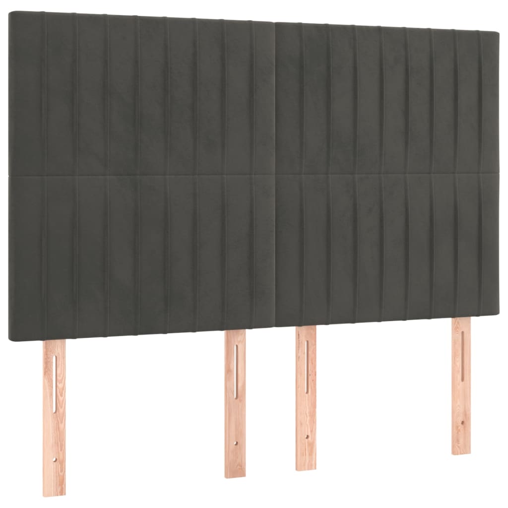 Boxspring met matras fluweel donkergrijs 140x190 cm is nu te koop bij PeponiXL, paradijselijk wonen!