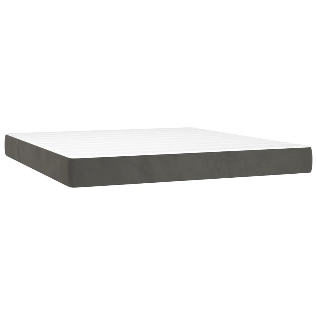 Boxspring met matras fluweel donkergrijs 180x200 cm is nu te koop bij PeponiXL, paradijselijk wonen!