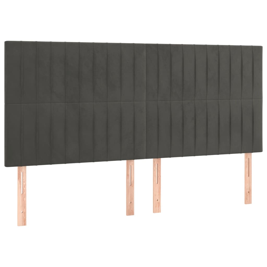 Boxspring met matras fluweel donkergrijs 200x200 cm is nu te koop bij PeponiXL, paradijselijk wonen!