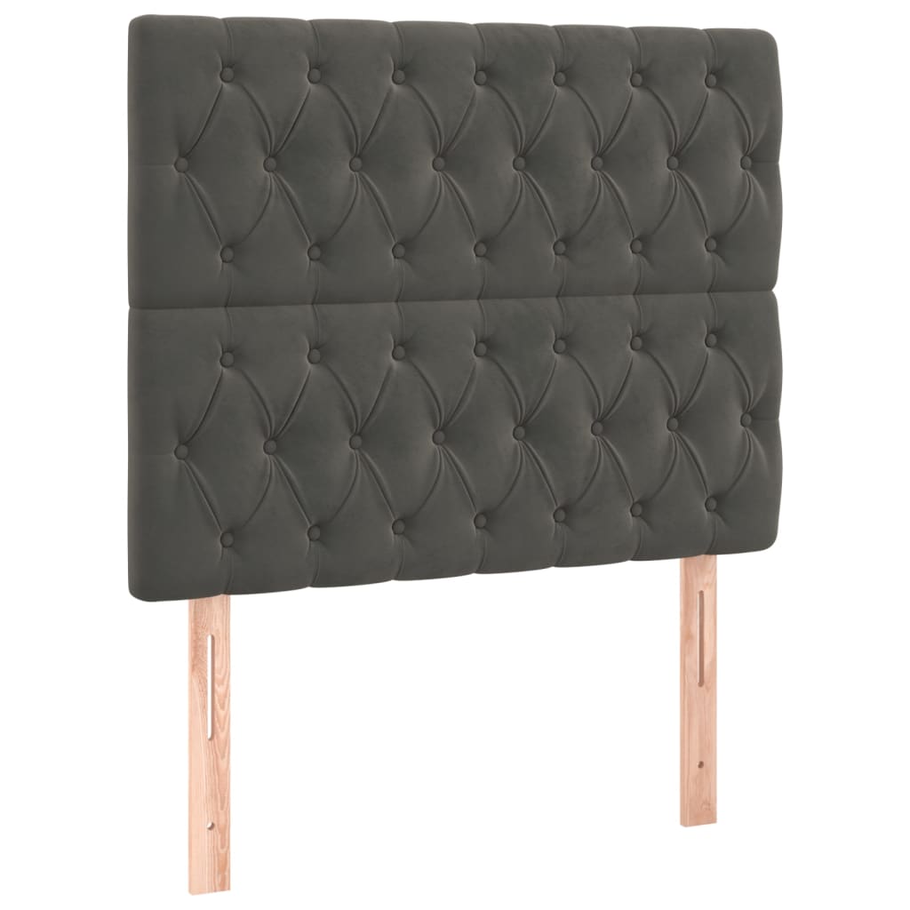 Boxspring met matras fluweel donkergrijs 90x200 cm is nu te koop bij PeponiXL, paradijselijk wonen!