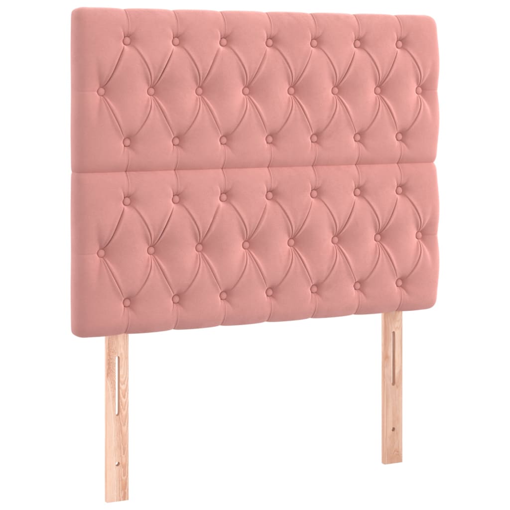 Boxspring met matras fluweel roze 90x200 cm is nu te koop bij PeponiXL, paradijselijk wonen!