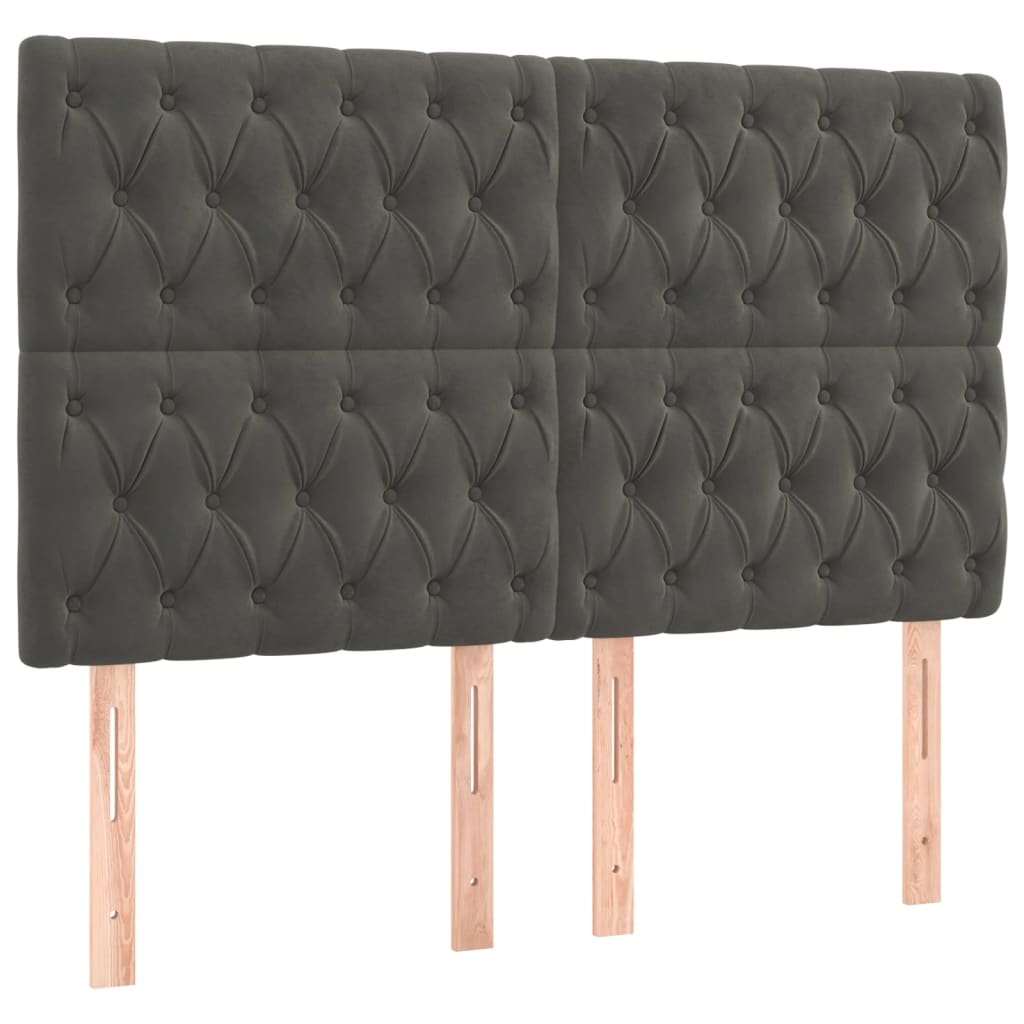 Boxspring met matras fluweel donkergrijs 160x200 cm is nu te koop bij PeponiXL, paradijselijk wonen!