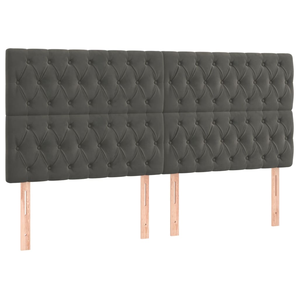 Boxspring met matras fluweel donkergrijs 180x200 cm is nu te koop bij PeponiXL, paradijselijk wonen!