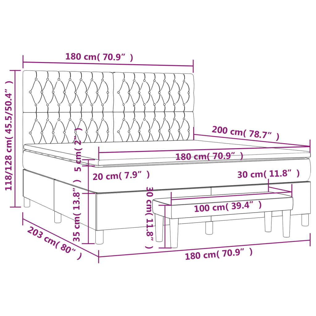 Boxspring met matras fluweel donkergrijs 180x200 cm is nu te koop bij PeponiXL, paradijselijk wonen!