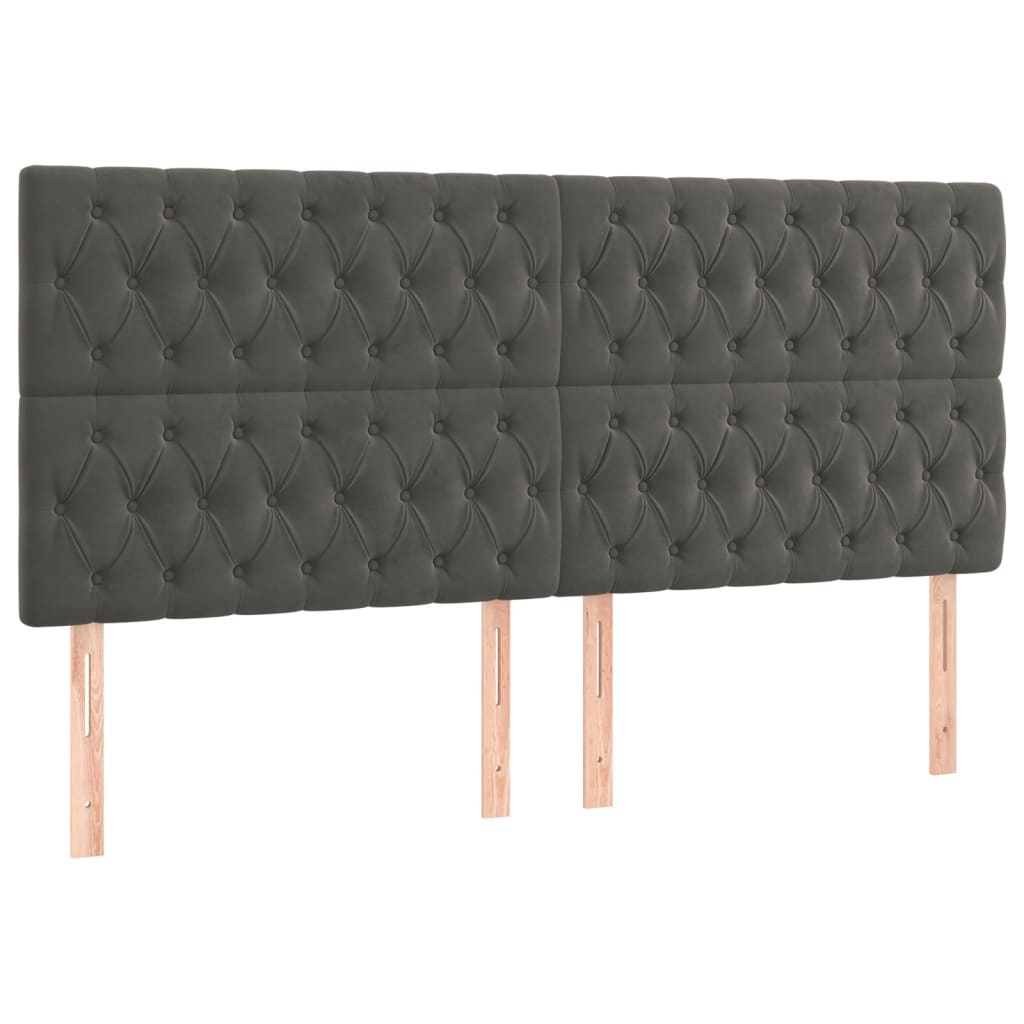 Boxspring met matras fluweel donkergrijs 200x200 cm is nu te koop bij PeponiXL, paradijselijk wonen!