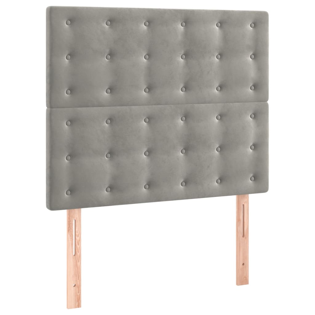 Boxspring met matras fluweel lichtgrijs 80x200 cm is nu te koop bij PeponiXL, paradijselijk wonen!
