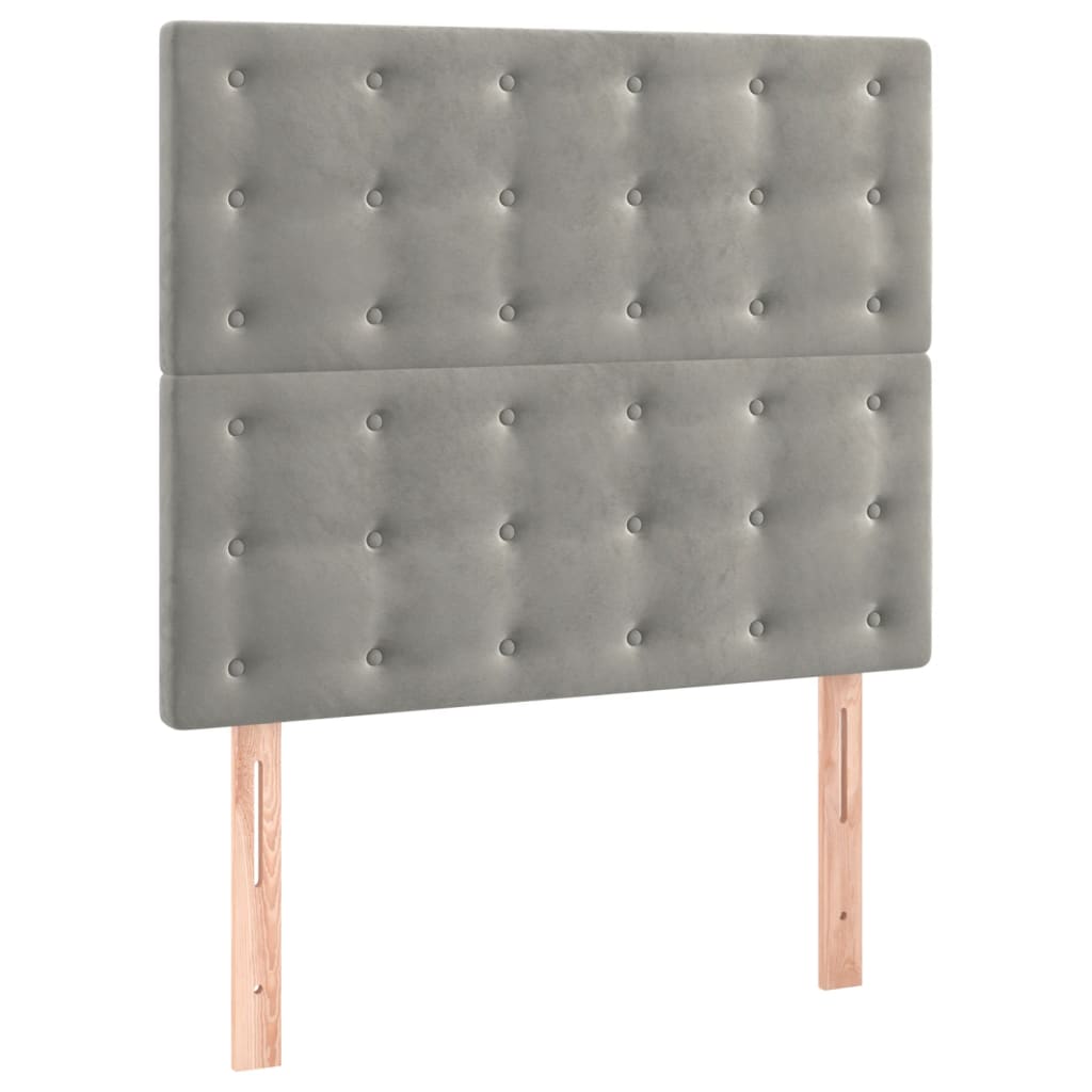 Boxspring met matras fluweel lichtgrijs 90x190 cm is nu te koop bij PeponiXL, paradijselijk wonen!