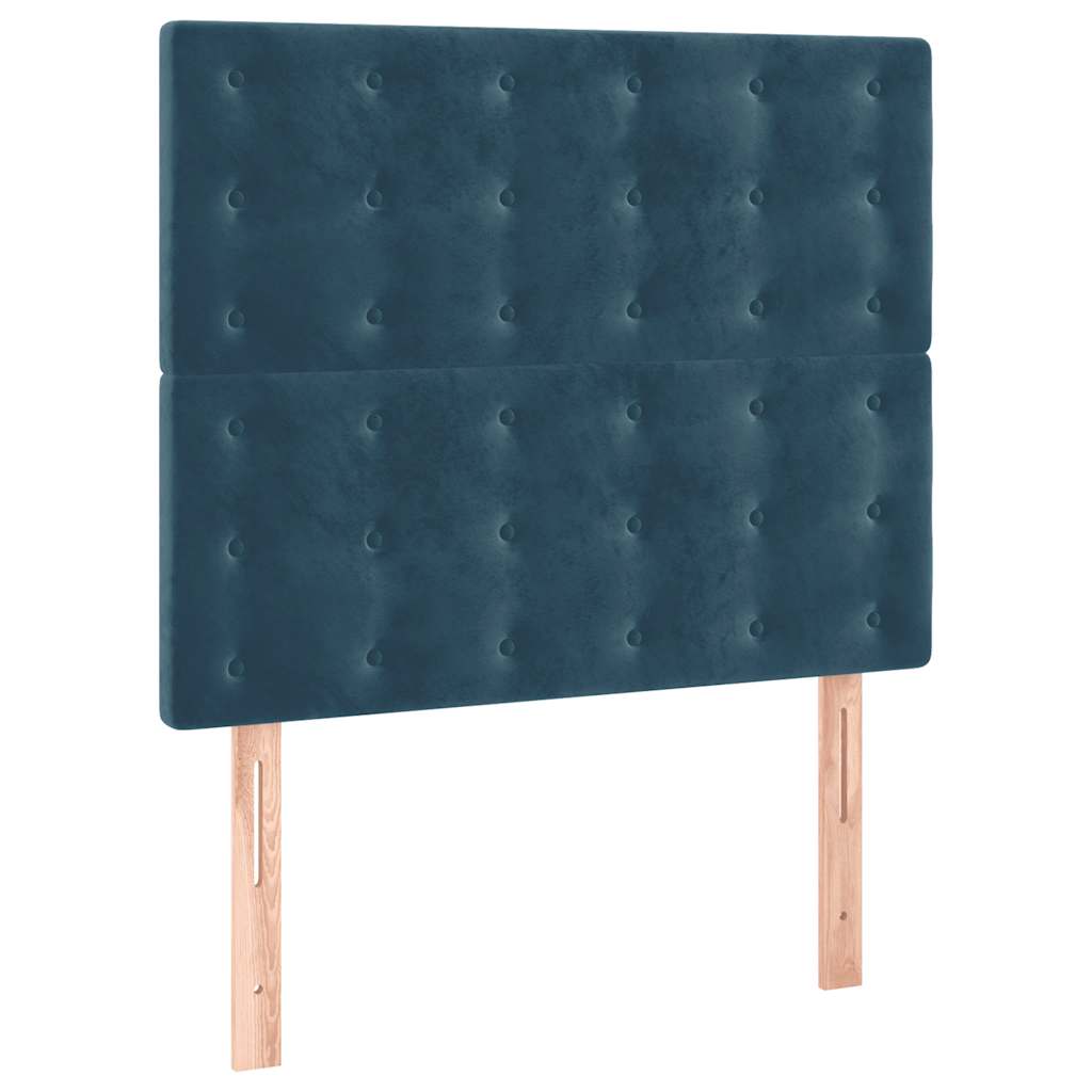 Boxspring met matras fluweel donkerblauw 90x190 cm is nu te koop bij PeponiXL, paradijselijk wonen!